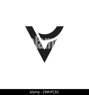 letter ve simple linked geometric line logo vector Stock Vector