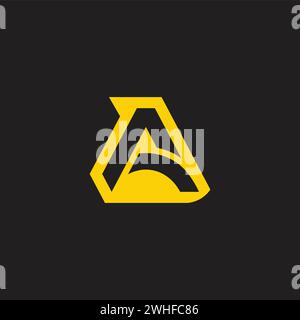 letter ag outline simple geometric logo vector Stock Vector