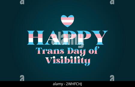 Trans Day Of Visibility Text Desig Stock Vector
