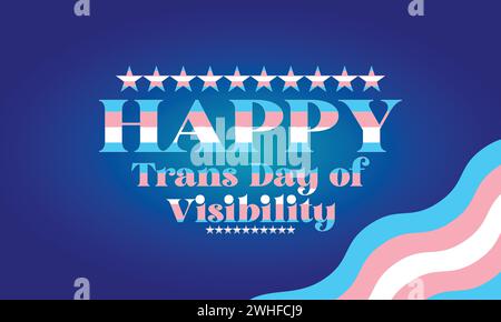 Trans Day Of Visibility Text Desig Stock Vector