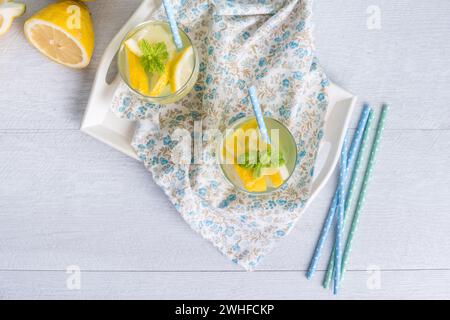 Summer citrus fruits drink Stock Photo
