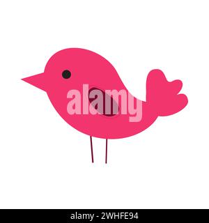 Pink Bird Icon Vector Illustration Stock Vector