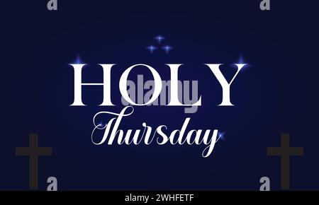 Holy Thursday Stylish Text Design Stock Vector