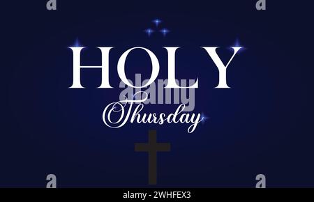 Holy Thursday Stylish Text Design Stock Vector
