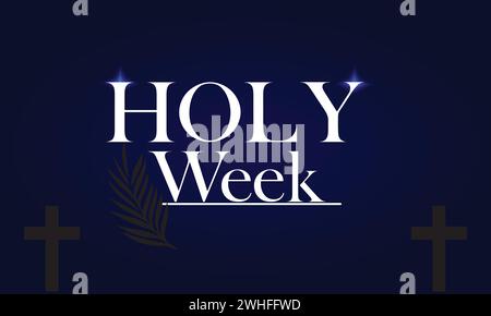 Holy Week Text Design And Gradient background Stock Vector