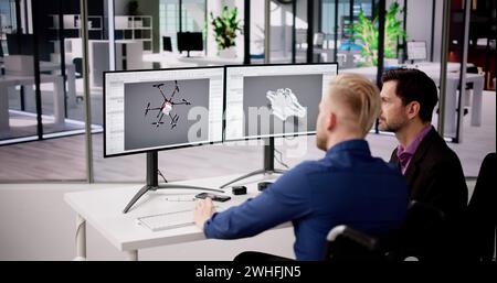 Men Using 3D CAD Software On Computer Screen Stock Photo - Alamy