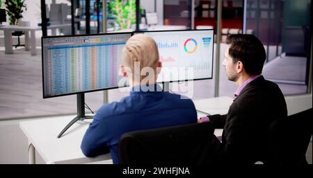 Data Analyst Using Data Analytics KPI Dashboard Stock Photo