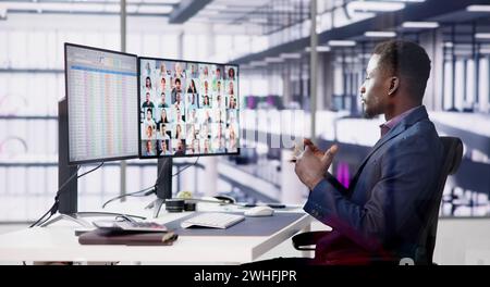 African Business Video Conference Business Webinar Meeting Stock Photo