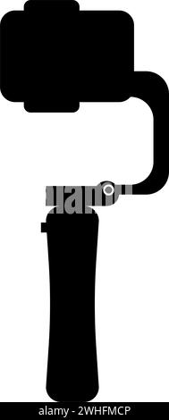 Gimbal mobile stabilizer for smartphone camera cell phone steady cam icon black color vector illustration image flat style simple Stock Vector