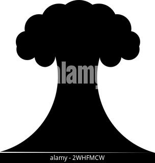 Nuclear explosion burst mushroom explosive destruction icon black color vector illustration image flat style simple Stock Vector