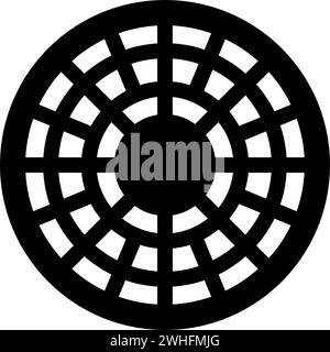 Sewer hatch manhole cover icon black color vector illustration image flat style simple Stock Vector