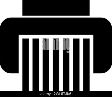 Paper shredder confidential paper grinder document office tools icon black color vector illustration image flat style simple Stock Vector