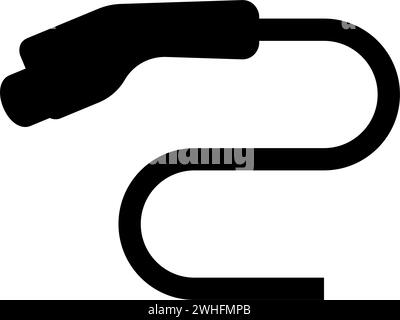 Electric car charger charging plug Ev icon black color vector illustration image flat style simple Stock Vector