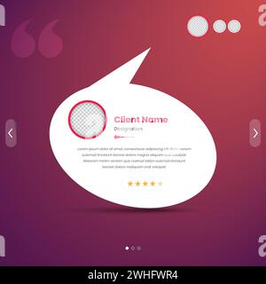 Modern abstract designed feedback and social media review template layout with image placeholder Stock Vector