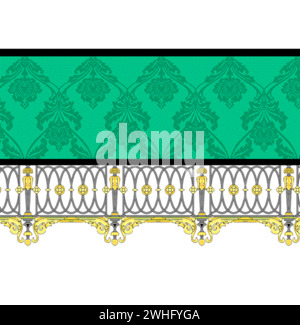 Digital border print design, Set of border pattern for and An amazing border on white background Stock Vector