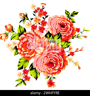 Flower for use in valentine card Digital art vector. and for use textile digital Stock Vector