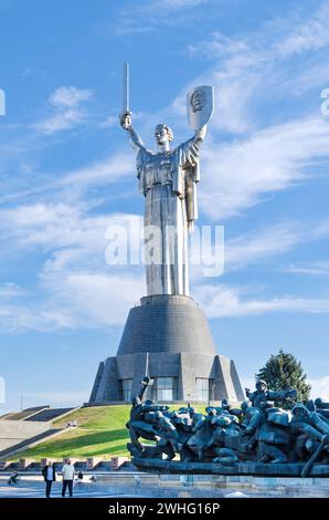 Motherland monument in the Ukrainian State Museum of the Great Patriotic War. Stock Photo