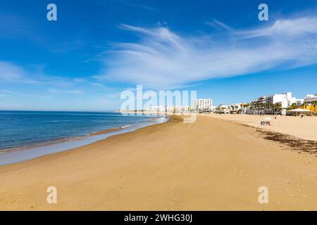 View to costilla beach in Rota in Andalucia Stock Photo