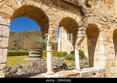 Abbey Sant Antimo in Castelnuovo dell Abate Stock Photo