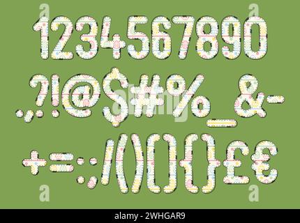 Versatile Collection of Pastel Eggs Numbers and Punctuation for Various Uses Stock Vector
