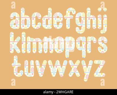 Versatile Collection of Pastel Eggs Alphabet Letters for Various Uses Stock Vector