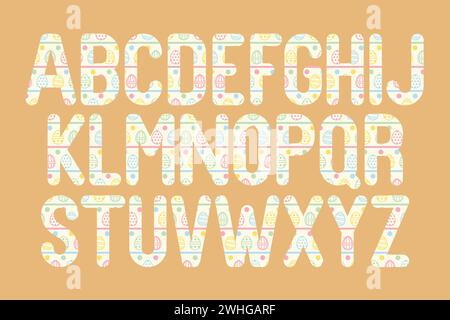 Versatile Collection of Pastel Eggs Alphabet Letters for Various Uses Stock Vector