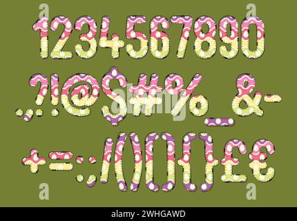 Versatile Collection of Easter Eggs Numbers and Punctuation for Various Uses Stock Vector