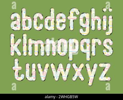 Versatile Collection of Pastel Eggs Alphabet Letters for Various Uses Stock Vector