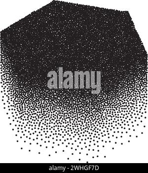 Abstract Hexagonal Dotted Pattern in Black and White Vector Stock Vector