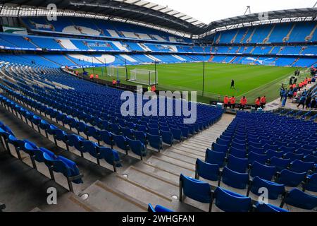 Interior stadium view ahead of the Premier League match Manchester City vs Everton at Etihad Stadium, Manchester, United Kingdom, 10th February 2024  (Photo by Conor Molloy/News Images) Stock Photo