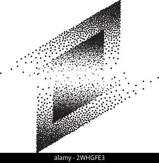 Monochrome Dotted Geometric Triangle Pattern Vector Stock Vector