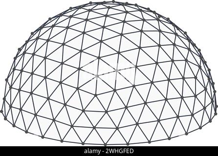 Geometric Dome Wireframe Structure Design Vector Stock Vector