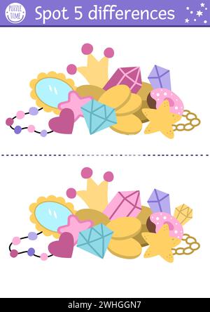 Unicorn Princess Find The Differences Stock Vector Image & Art - Alamy