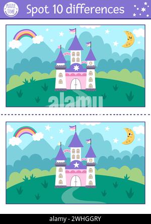 Rainbow Unicorn Find The Differences Stock Vector Image & Art - Alamy