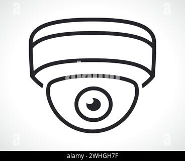 Illustration of cctv dome outline icon isolated Stock Vector