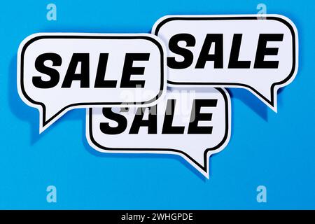 Sale Angebot beim Einkaufen in Sprechblasen Kommunikation Business Konzept Stuttgart, Deutschland - 16. Januar 2024: Sale Angebot beim Einkaufen in Sprechblasen Kommunikation Business Konzept in Stuttgart, Deutschland. *** Sale offer when shopping in speech bubbles communication business concept Stuttgart, Germany January 16, 2024 Sale offer when shopping in speech bubbles communication business concept in Stuttgart, Germany Stock Photo