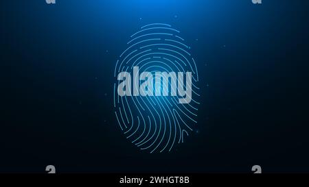 Polygonal fingerprint vector illustration on a white background ...