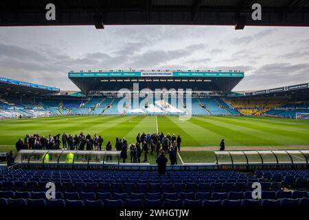 Leeds, UK. 10th Feb, 2024. A general view inside Elland Road Stadium ahead of the Sky Bet Championship match Leeds United vs Rotherham United at Elland Road, Leeds, United Kingdom, 10th February 2024 (Photo by James Heaton/News Images) in Leeds, United Kingdom on 2/10/2024. (Photo by James Heaton/News Images/Sipa USA) Credit: Sipa USA/Alamy Live News Stock Photo