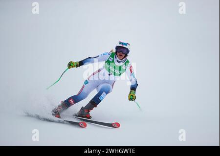 Soldeu, Andorra. 10th Feb, 2024. Thea Louise Stjernesund from Norway in action during the AUDI FIS Ski World Cup 2023/2024, 9th Women's Giant Slalom on February 10, 2024 at Avet (Soldeu, AUDI FIS Ski World Cup 2023/2024, 9th Women's Giant Slalom. (Photo by Vicente Vidal Fernandez/SOPA Images/Sipa USA) Credit: Sipa USA/Alamy Live News Stock Photo