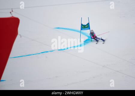 Soldeu, Andorra. 10th Feb, 2024. Thea Louise Stjernesund from Norway in action during the AUDI FIS Ski World Cup 2023/2024, 9th Women's Giant Slalom on February 10, 2024 at Avet (Soldeu, AUDI FIS Ski World Cup 2023/2024, 9th Women's Giant Slalom. (Photo by Vicente Vidal Fernandez/SOPA Images/Sipa USA) Credit: Sipa USA/Alamy Live News Stock Photo