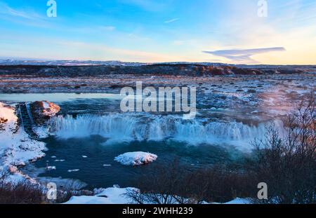 The Faxifoss Waterfall in Iceland Stock Photo