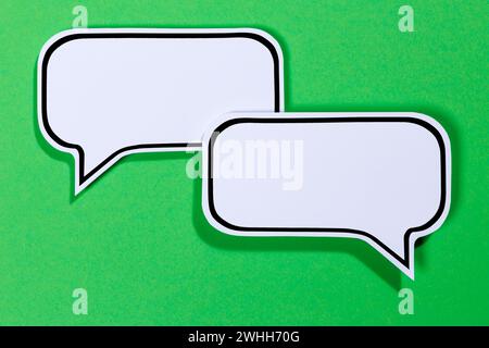 Stuttgart, Germany - January 17, 2024: Speech Bubbles With Text-free Space Copyspace As A Communication Information Concept Talk In Stuttgart, Germany Stock Photo