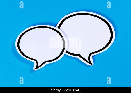 Stuttgart, Germany - January 12, 2024: Speech Bubbles With Text-free Space Copyspace As A Communication Information Concept Talk In Stuttgart, Germany Stock Photo