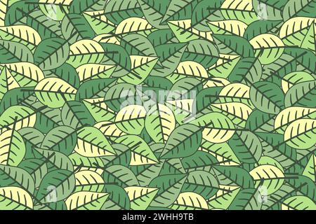 Tropical leaf wallpaper. Nature leaves pattern design. Vector illustration. Stock Vector