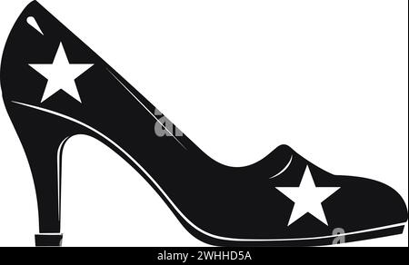 Stylish Star Pattern Dance Shoe Vector for Cha-Cha Dancers and Dance Competitions Stock Vector