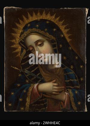 The Virgin of Sorrows Spanish Colonial 18th century Stock Photo