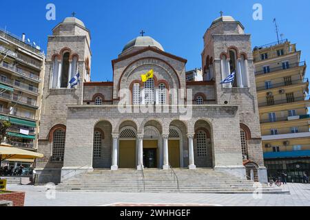 Holy Church of Panagia Dexia (Mother of God) the orthodox church in neo Byzantine style was built in 1956 in the city center of Stock Photo