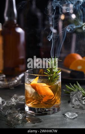 Cocktail Old Fashioned Negroni Stock Photo