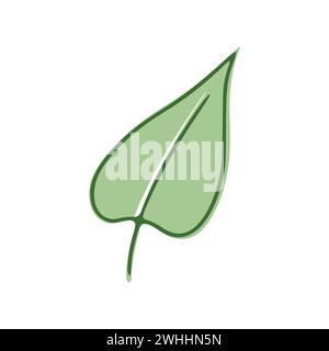 Green Leaf flat icon isolated on white background. Vector illustration ...