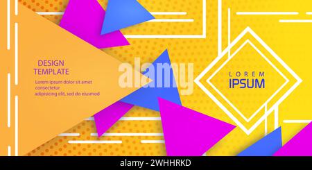 Advertising Banner .Abstract banner of geometric shapes .Bright background for sale . Stock Vector